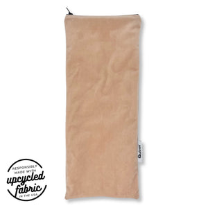 Rosé Velvet Original Wand Pouch in reclaimed blush pink velvet featuring a premium YKK zipper and first-quality black-and-white patterned cotton lining. USA made.