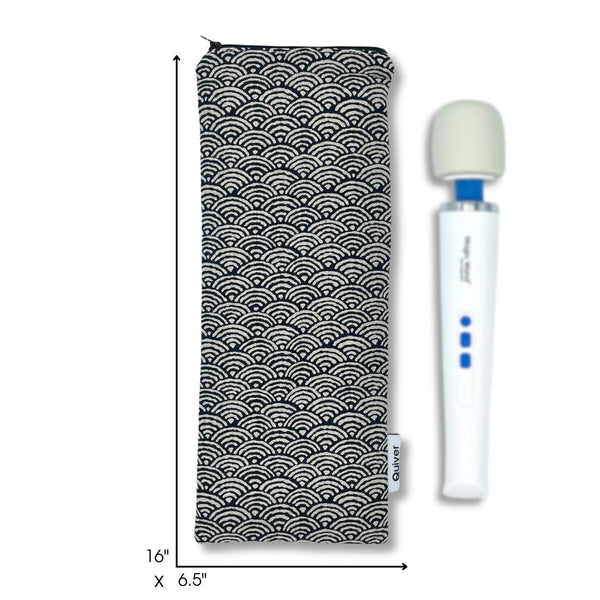 Dimensions of storage case for personal wellness devices, made in the USA.
