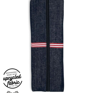 XL storage case for adult toys, wand vibrator and more.  Denim with yellow cotton lining, heavy duty zipper, carry handle
