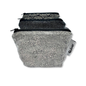 Small Zipper Pouch by Quiver.Love in classic Japanese fabric patterns, 3 color variations. Fully lined coin purse size