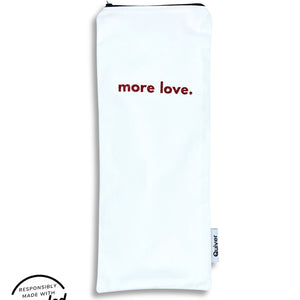 Original Magic Wand storage bag. Fits hitachi wand, wand massagers and other sex toys.  White denim with More Love in red