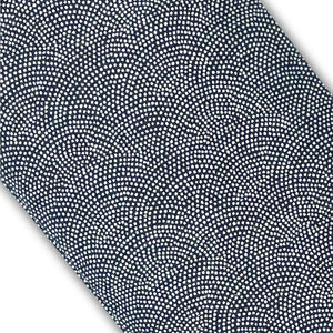 Elegant navy wand pouch with ivory Japanese Same Komon pattern fabric detail.