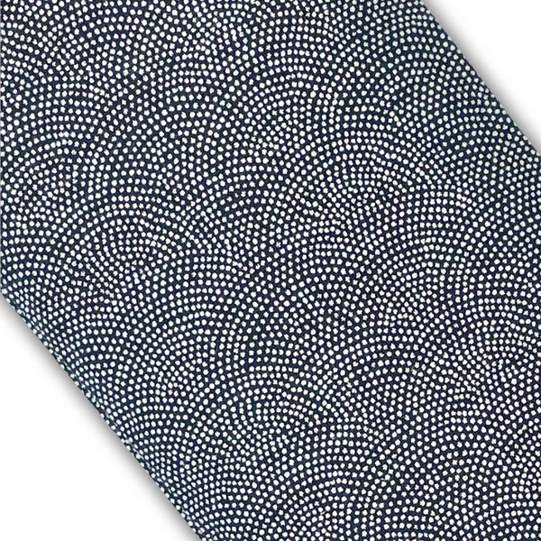 Elegant navy wand pouch with ivory Japanese Same Komon pattern fabric detail.