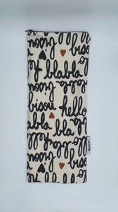 Video showcasing the Bisou Wand Pouch – discreet travel case for wand-style wellness devices, made from reclaimed fabric.