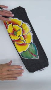 denim and oil cloth storage bag for adult toys and wand massager or hitachi magic wand