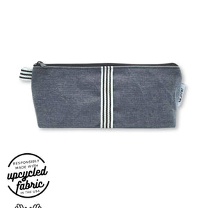 Vibrator Storage Pouch in Denim and Ribbon in dark gray by Quiver.Love, discreet storage for adult toy and more