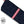 fabric detail of adult toy storage pouch dark midnight denim with red and white ribbon accent , made in USA by Quiver.Love