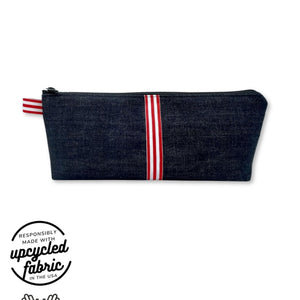 Adult Toy Storage Pouch in dark navy denim by Quiver.Love, discreet storage for sex toys and more