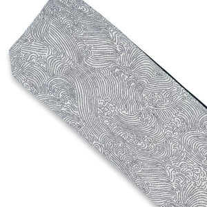 fabric detail of sex toy pouch in Japanese white waves pattern, made in USA by Quiver.Love