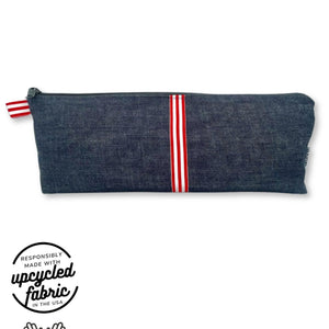 Adult toy storage bag for wand massager, hitachi magic wand in dark midnight denim by Quiver.Love