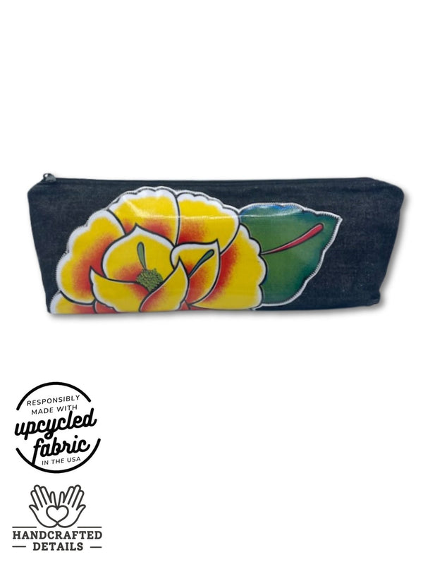 4090 - Wand Pouch | Oil Cloth + Black Denim - Quiver.Love