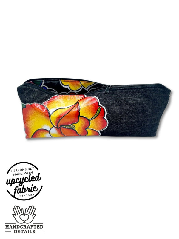 4090 - Wand Pouch | Oil Cloth + Black Denim - Quiver.Love