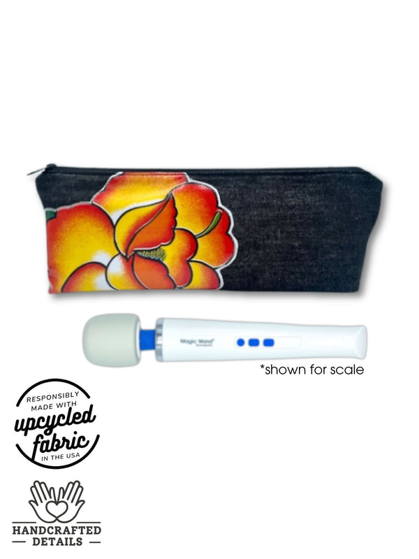 4090 - Wand Pouch | Oil Cloth + Black Denim - Quiver.Love
